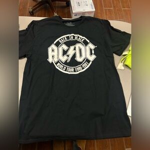 Men’s Size L AC/DC Rockware Band Graphic Tee Shirt Black Used High Voltage